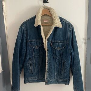Vintage Levi’s Orange Tab Blue Denim Sherpa Jacket for Men - Size M